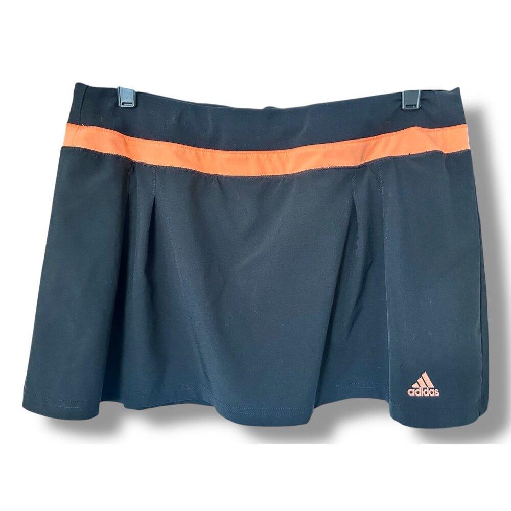 Adidas Womens Climalite Black Tennis Skort skirt Orange Skirt pickle ball